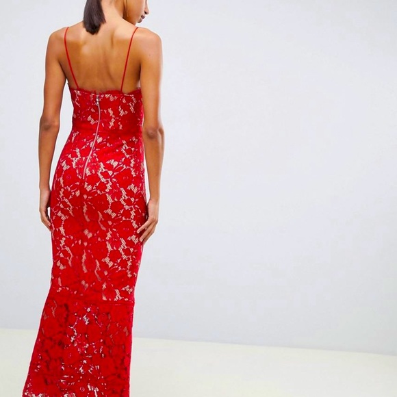 Red Lace Corset Gown - Picture 2 of 3